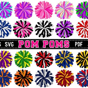 Pom pom SVG clipart - team colors – pompom svg png - cheerleading svg - cheer pom svg - cheerleading clipart - Personal and Commercial use