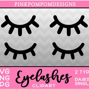 Eyelashes SVG - eyelashes digital clipart set – lashes svg - lashes png - Personal and Commercial use - lashes jpg