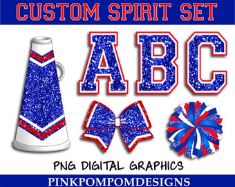 Custom order - FREE SHIPPING - custom decals for cheer megaphones - individual or team sets