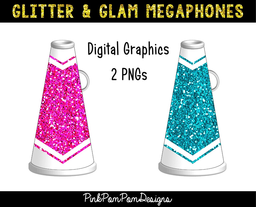 Glitter & Glam Digital Megaphone Clipart Graphics Megaphone Etsy