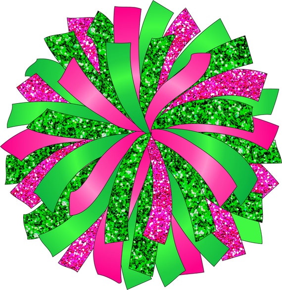CUSTOM POM Glitter and Glam Pom Pom Digital Clipart Pink Etsy