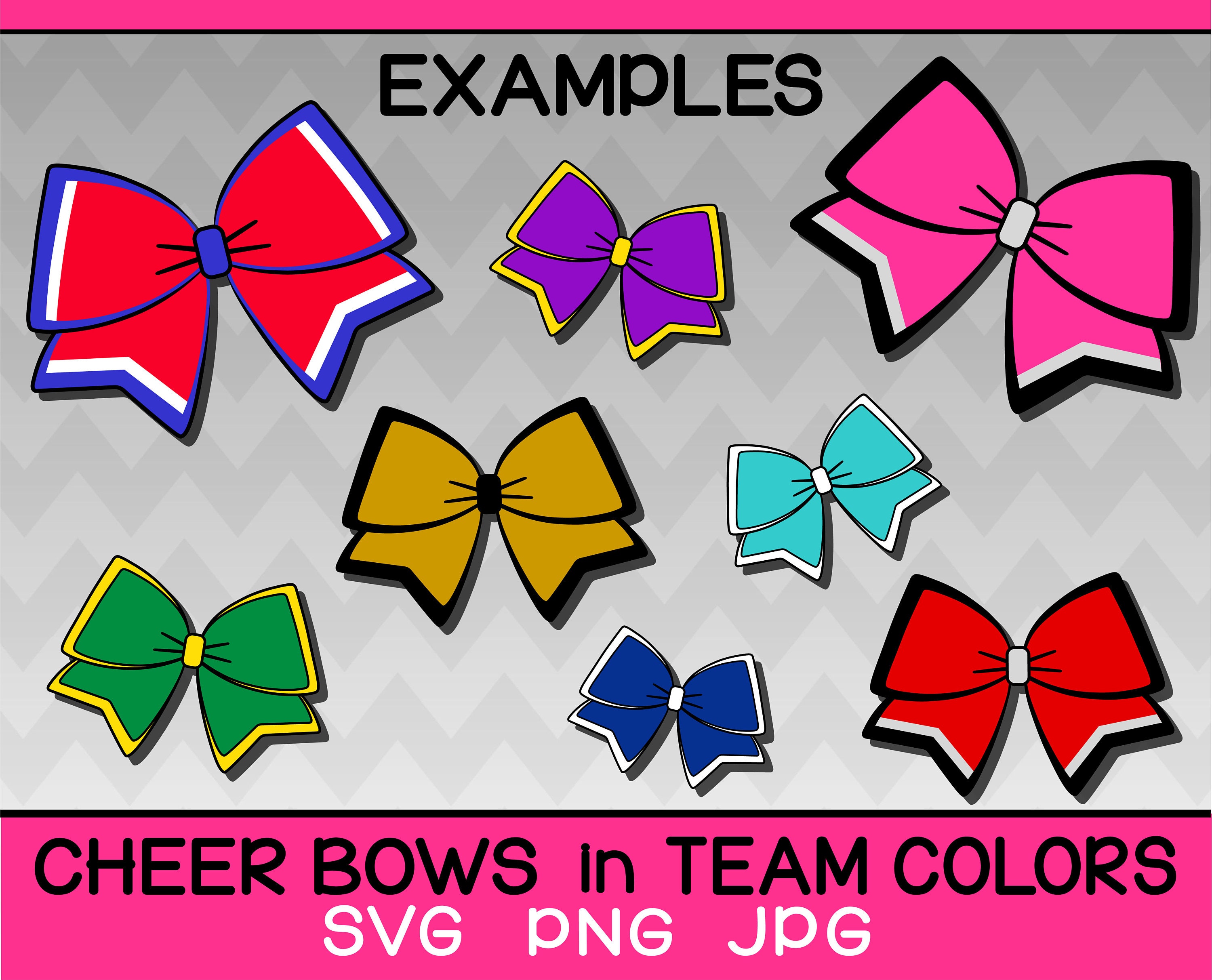 Cheer bows digital clipart set cheer bow svg png jpg | Etsy