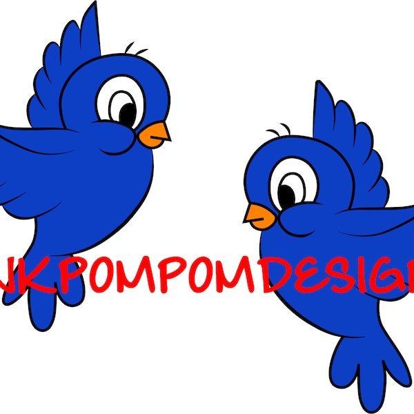 custom birds - Cartoon Birds - blue birds - Layered - birds SVG - eps - pdf - jpg - png