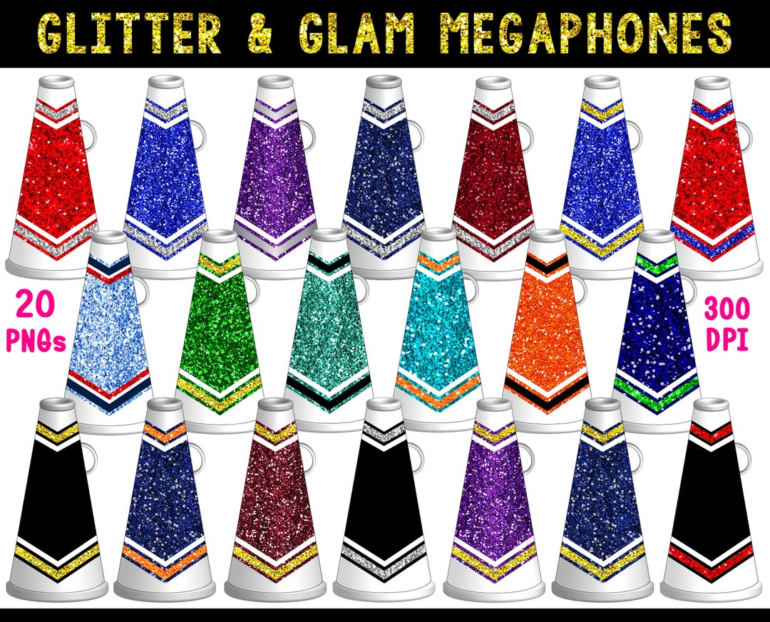 Glitter & Glam Digital Megaphone Clipart Graphics Megaphone Png Glitter