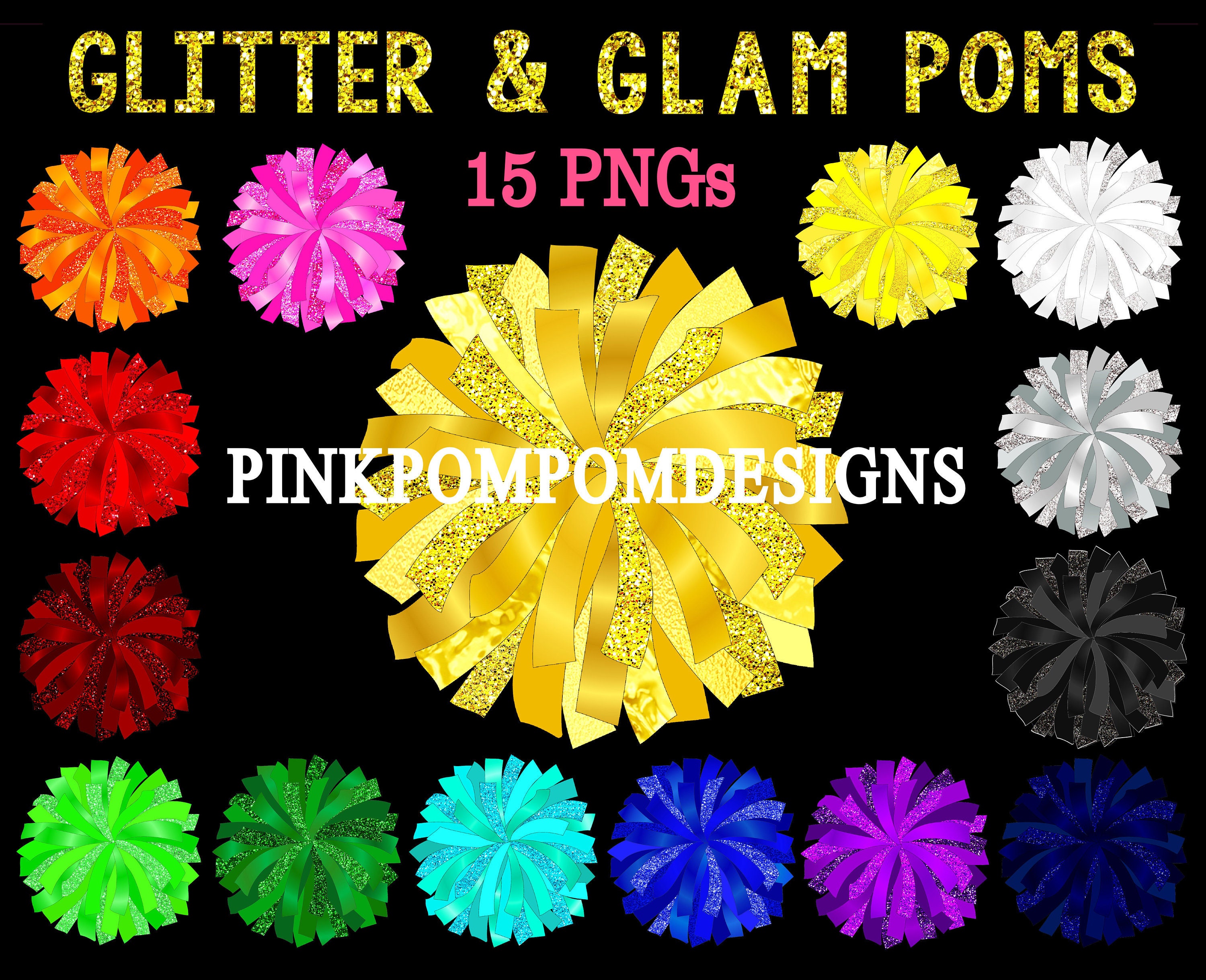 Glitter Pom Poms 