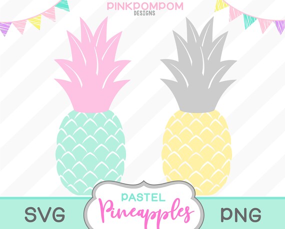 Download Free Pastel Pineapples Digital Clipart Set Vector Pineapples Etsy SVG Cut Files