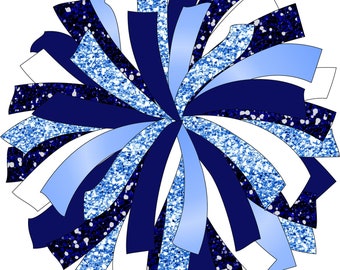 CUSTOM POM - Glitter et Glam Pom Pom digital clip art - Bleu marine et bleu clair pom pom png - pom pom png pom pom - bleu marine et bébé