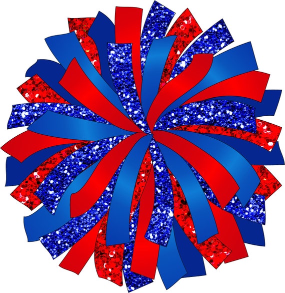 CUSTOM POM Glitter and Glam Pom Pom Digital Clip Art Red Etsy