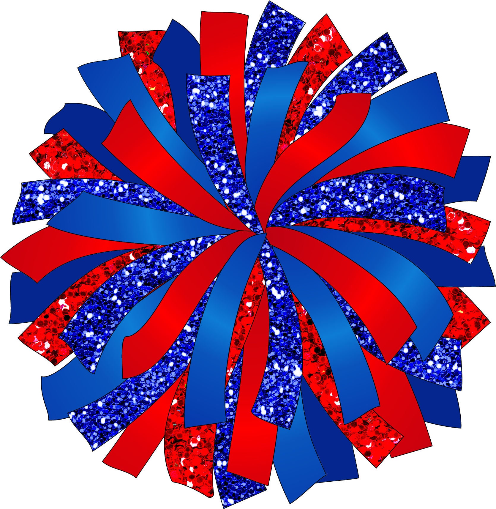 ◇KIRSH◇ Cherry Bohemian Pom Pom Muffler Blue CUSTOM POM - Glitter and Glam Pom Pom Digital Clip Art - Red