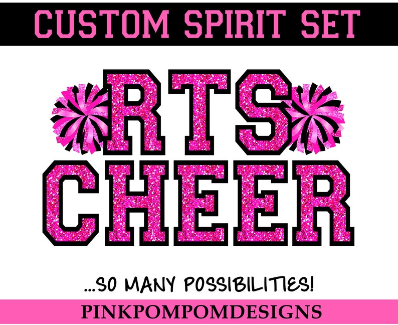 Glitter and Glam Custom Spirit Set Digital Clip Art Graphics - Pink and ...