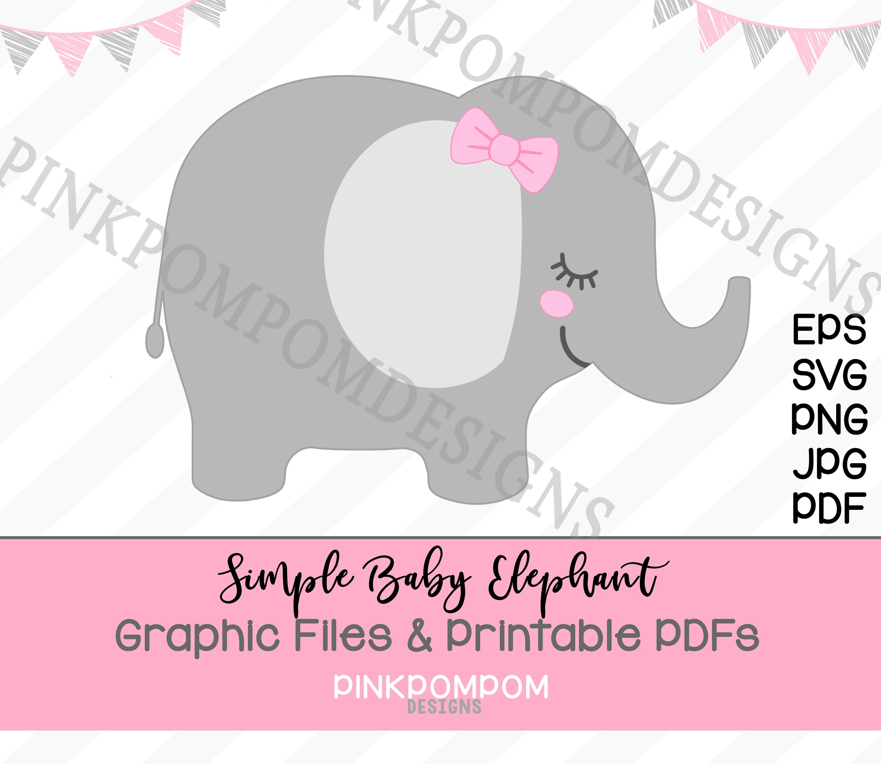Download Baby Elephant graphic and print pink gray elephant svg eps ...