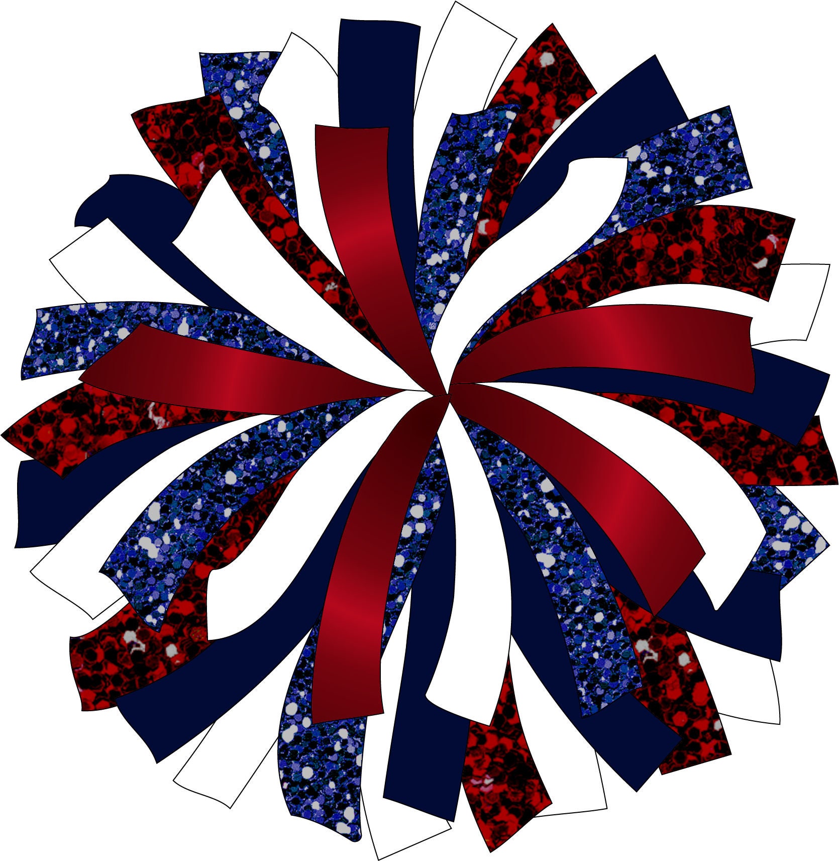 ◇KIRSH◇ Cherry Bohemian Pom Pom Muffler Blue CUSTOM POM - Glitter and Glam Pom Pom Digital Clip Art