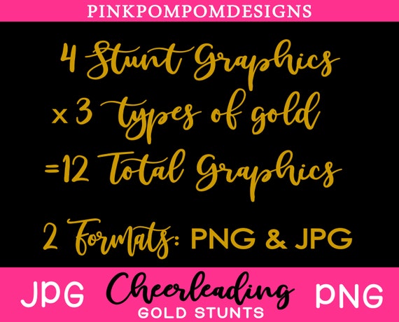 CUSTOM POM - Glitter and Glam Pom Pom digital graphic - black and gold pom  pom png - cheerleading pom png