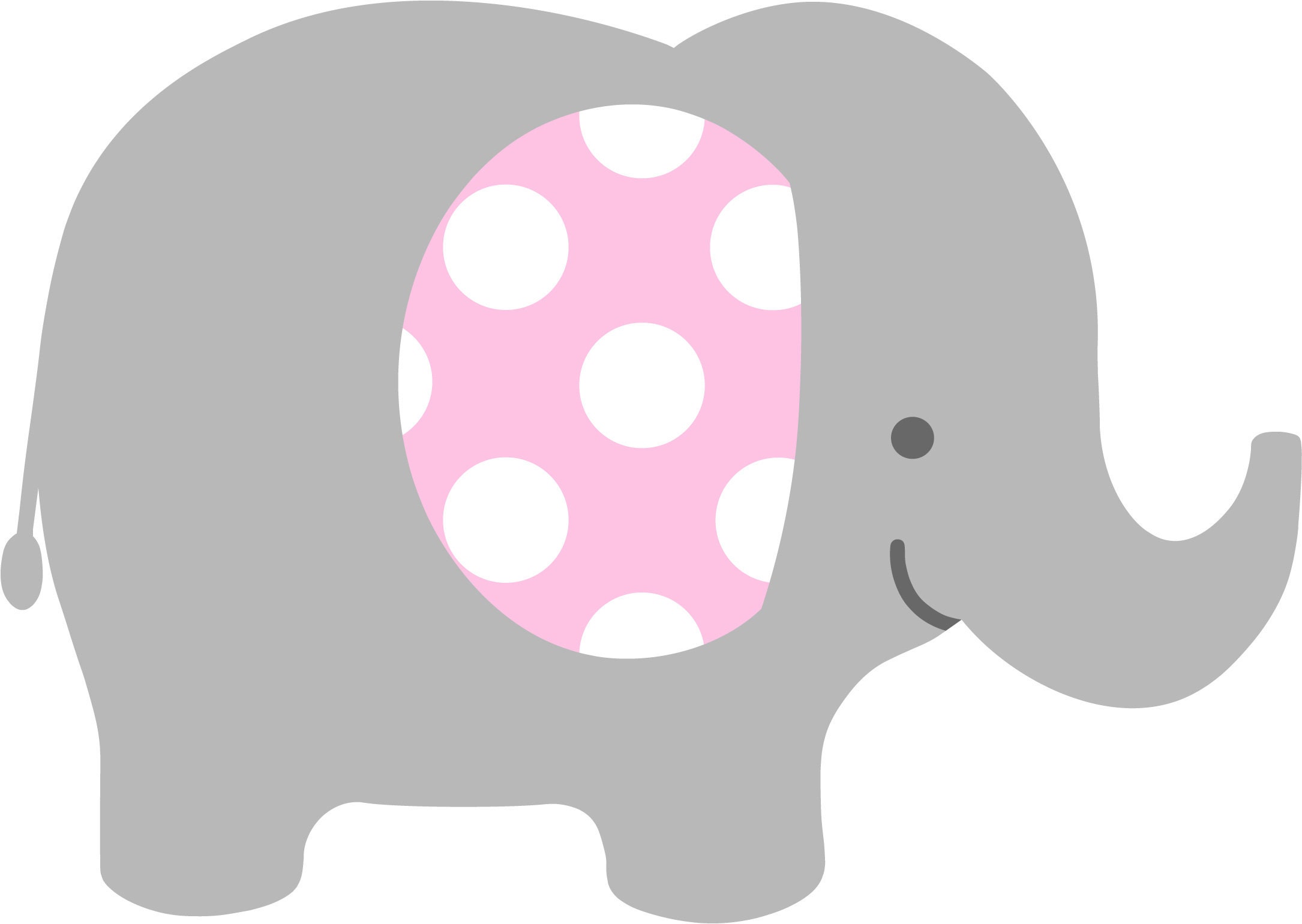 grey baby elephant clipart