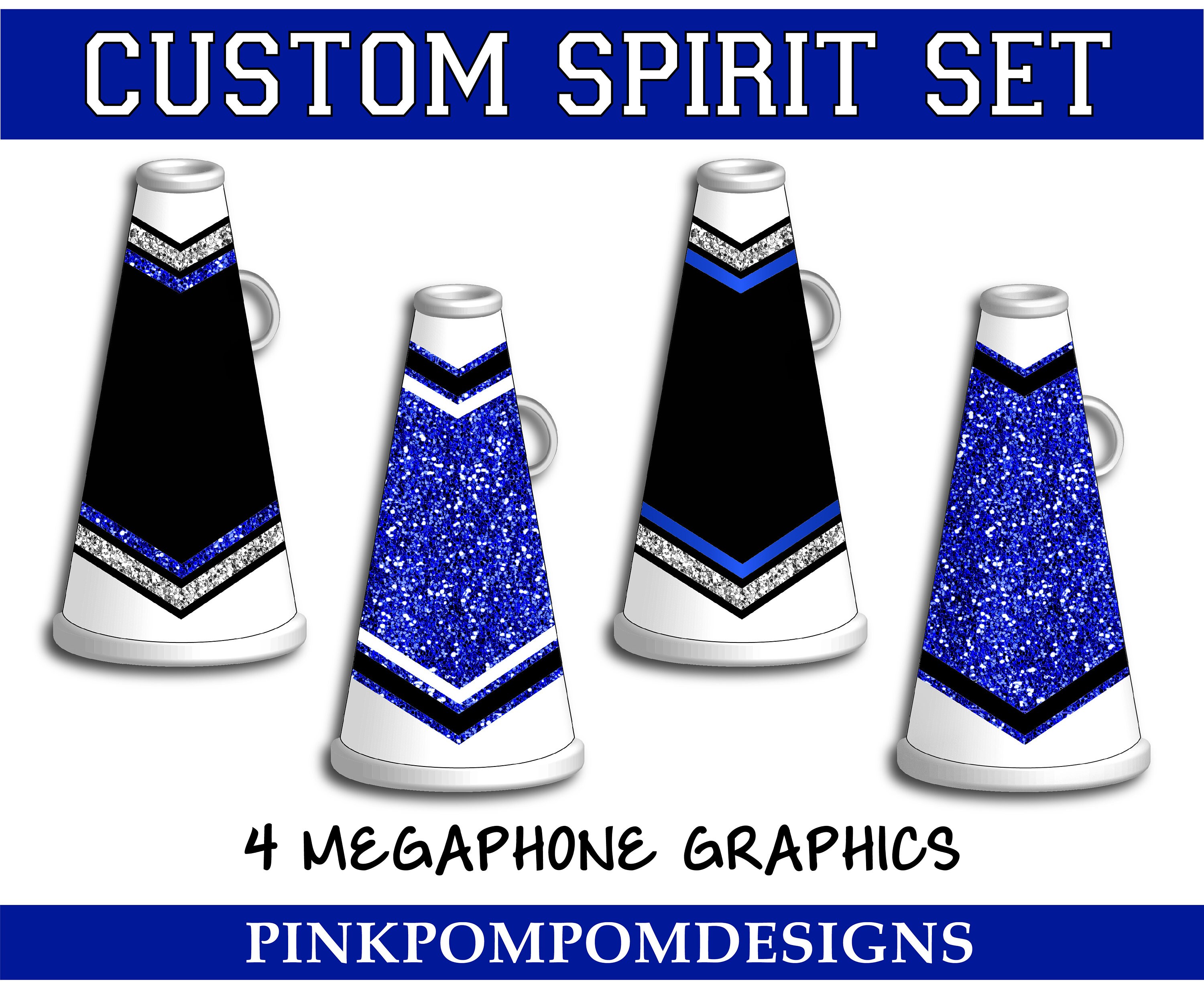 Glitter and Glam Custom Cheer Spirit Set Digital Clip Art