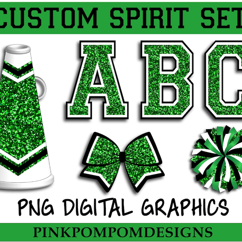 Green Cheer Bow - Etsy