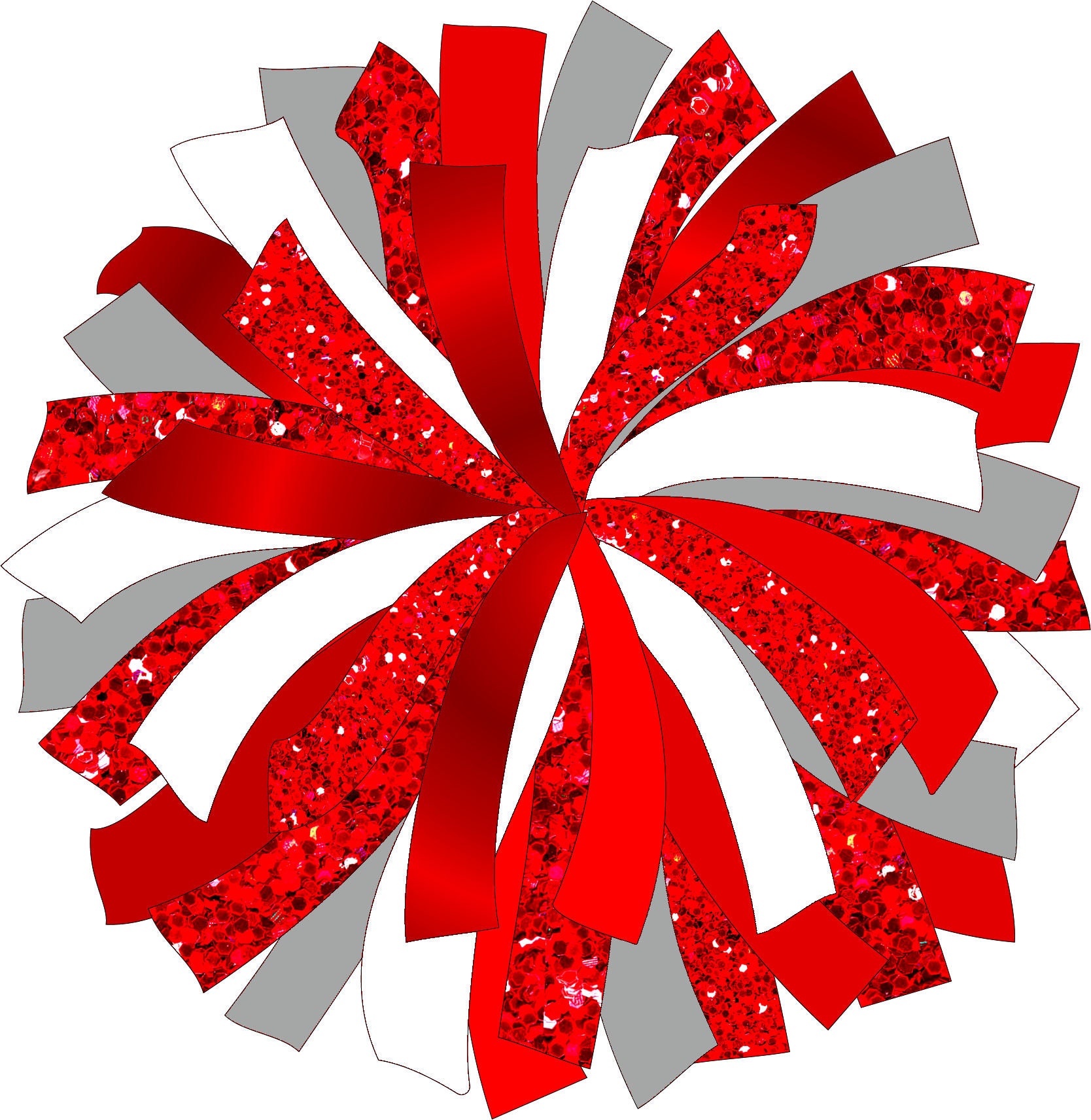 Red Cheer Pom Poms Clipart