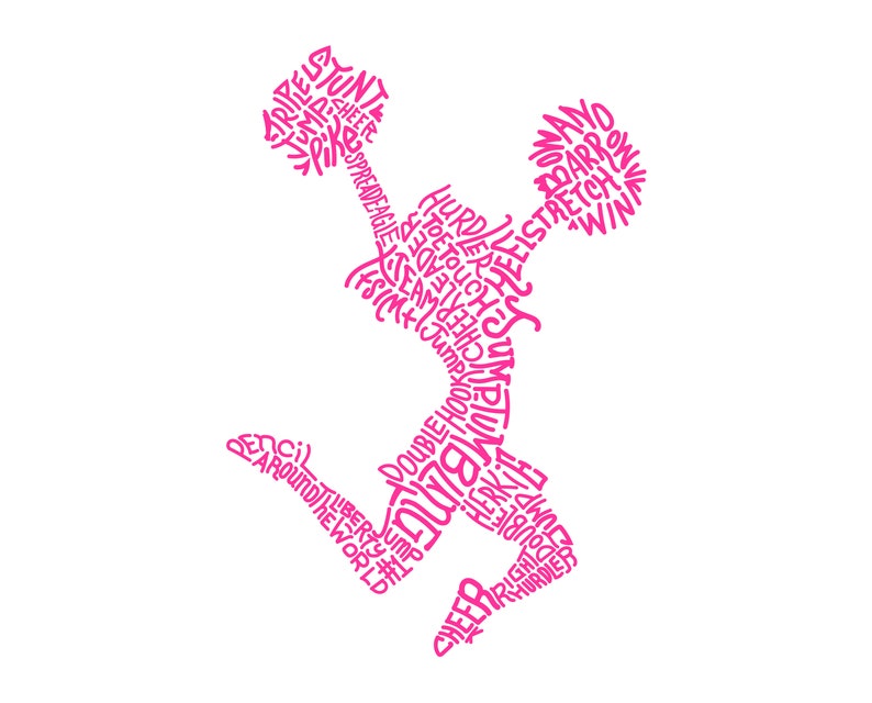 CUSTOM GRAPHIC Cheerleader Words Digital Clip Art SVG Png Etsy