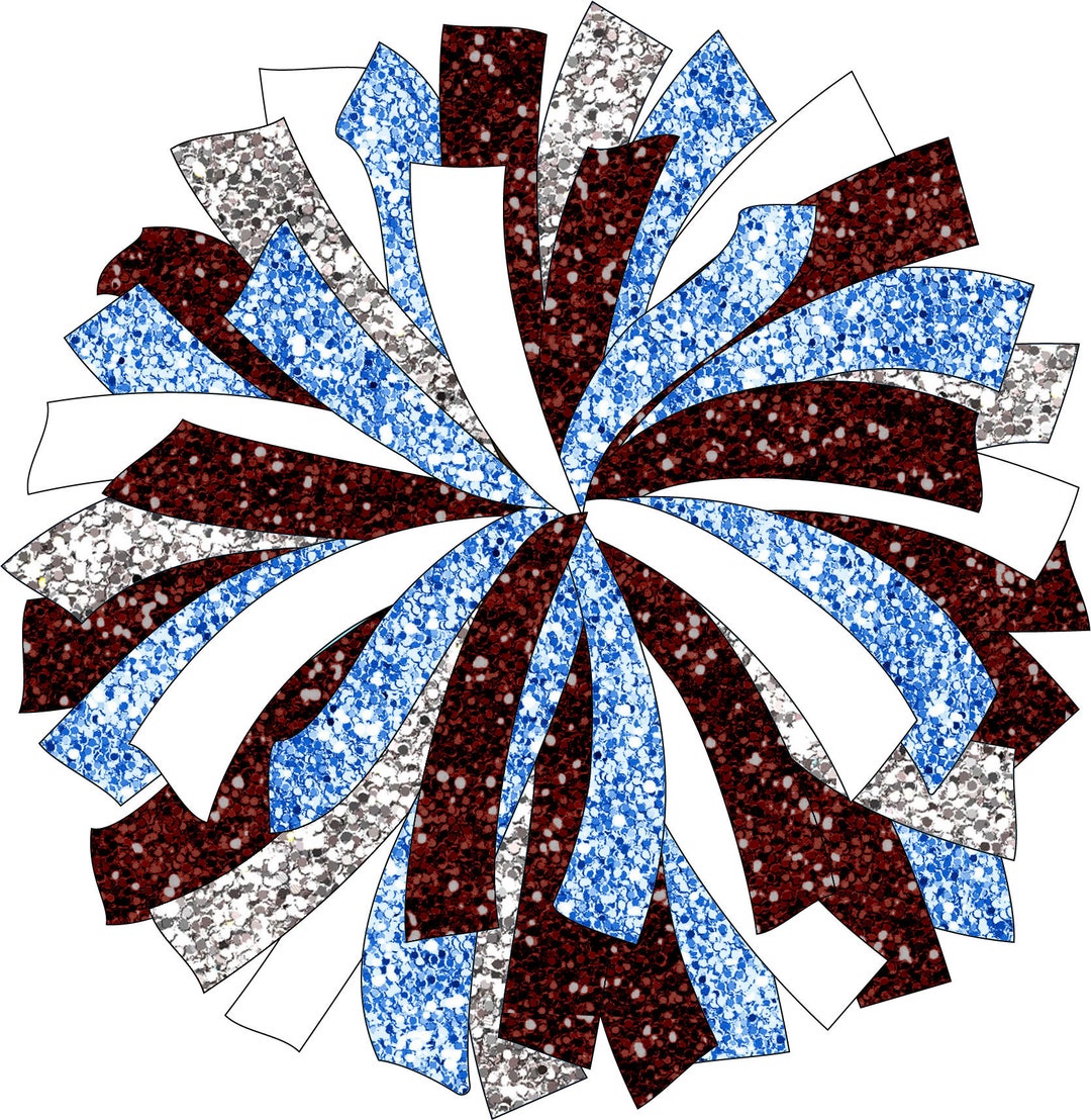 Custom Glitter and Glam Pom Pom Digital Clip Art Maroon Gray Etsy