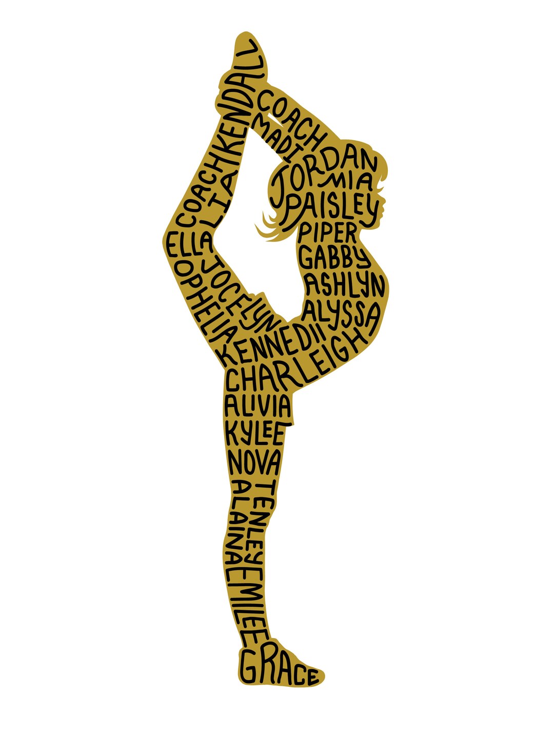 CUSTOM GRAPHIC Cheerleader Names SVG Png Jpg Cheer Team Etsy