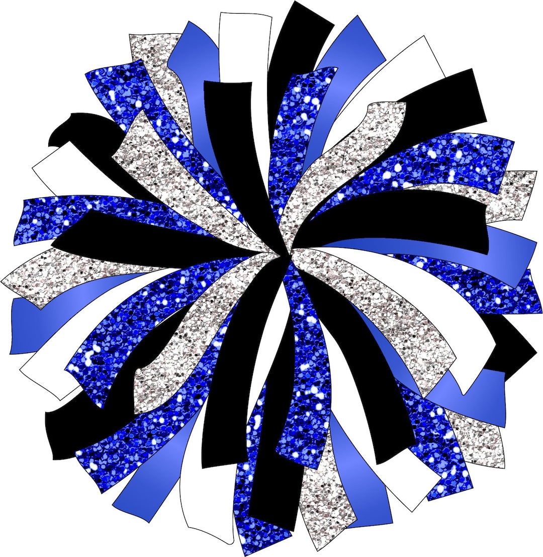 CUSTOM POM - Glitter and Glam Pom Pom Digital Clip Art - Black Blue ...