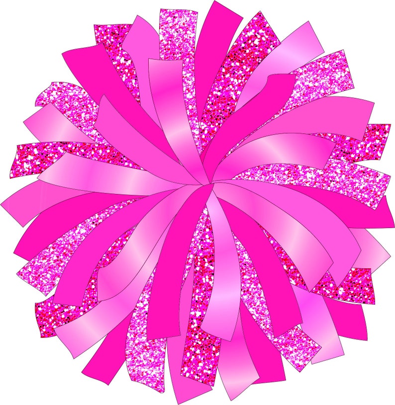 CUSTOM POM Glitter and Glam Pom Pom Digital Clipart Pink - Etsy