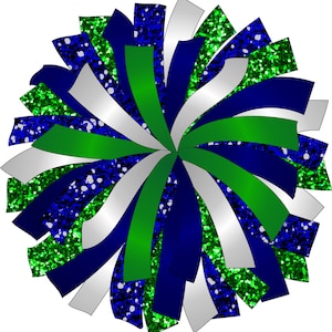 POM PERSONNALISÉ - clipart numérique paillettes et pompons glam - pompons vert et bleu marine png - pompon vert et bleu