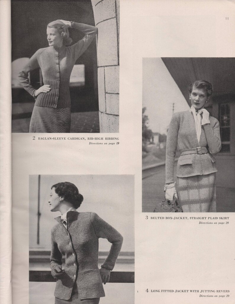 1949 Vogue Knitting Book - 12th Edition. 64 knitting patterns from the 40s. Women, Men, Children. PDF image 2