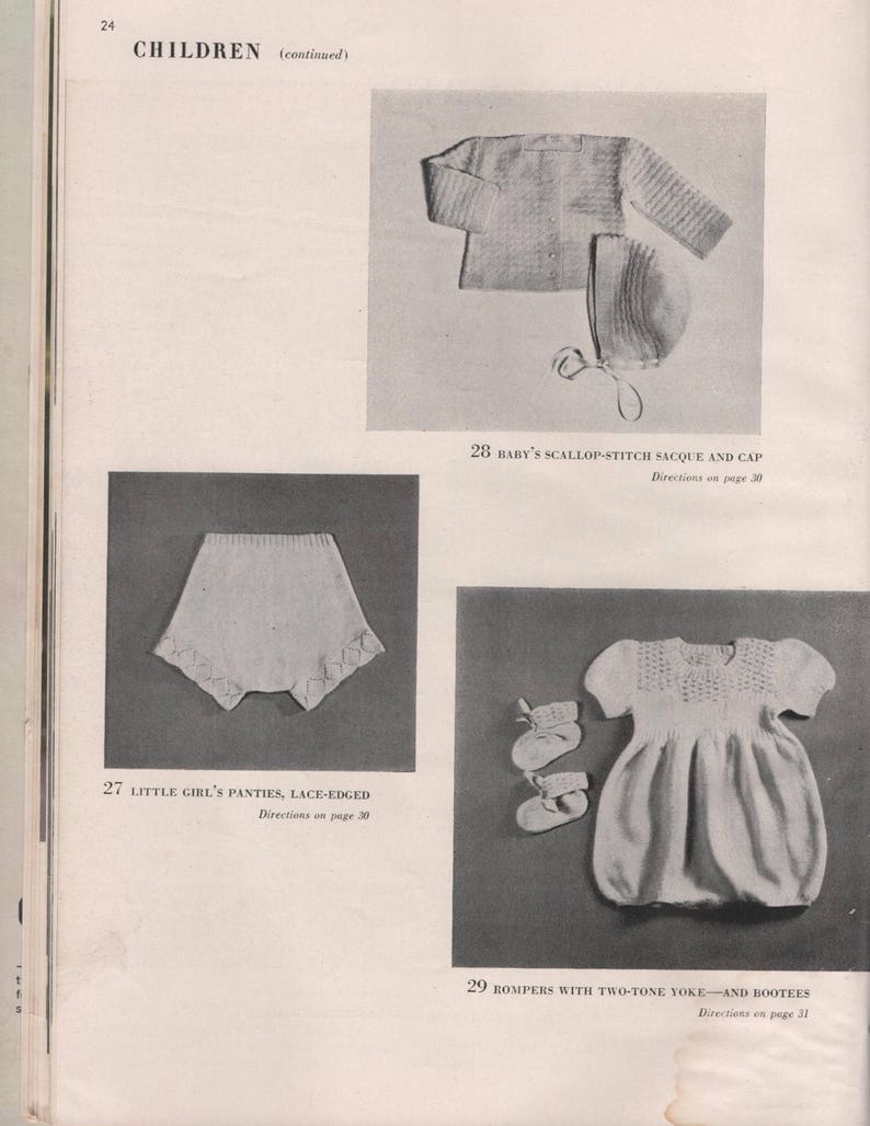 1949 Vogue Knitting Book - 12th Edition. 64 knitting patterns from the 40s. Women, Men, Children. PDF image 5