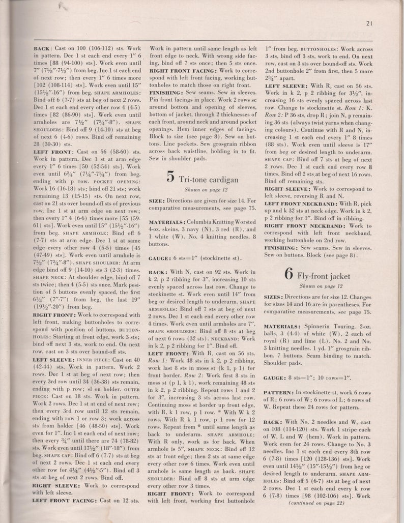 1949 Vogue Knitting Book - 12th Edition. 64 knitting patterns from the 40s. Women, Men, Children. PDF image 7