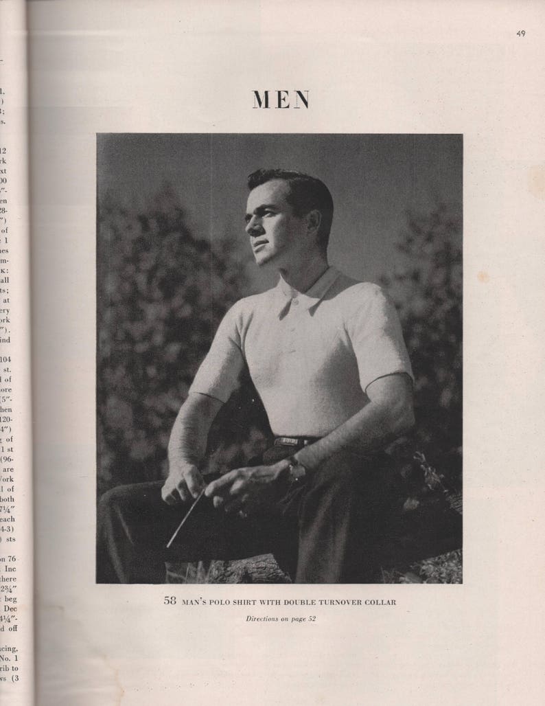 1949 Vogue Knitting Book - 12th Edition. 64 knitting patterns from the 40s. Women, Men, Children. PDF image 6