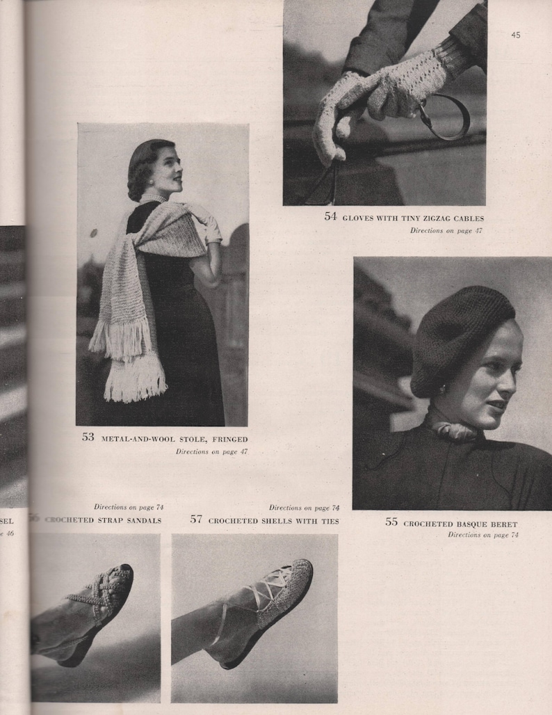 1949 Vogue Knitting Book - 12th Edition. 64 knitting patterns from the 40s. Women, Men, Children. PDF image 4