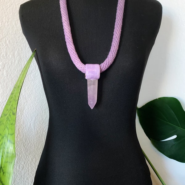 Lavendel Amethyst touw ketting