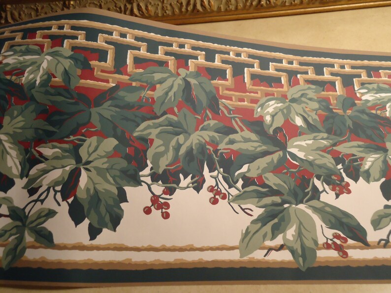Vintage Wallpaper Border Ivy Vine Etsy