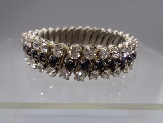RARE**Vintage 1950's Expandable Bracelet 3 Rows o… - image 4