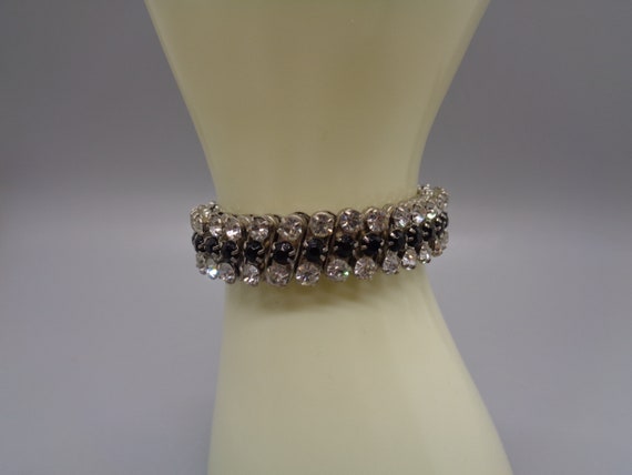 RARE**Vintage 1950's Expandable Bracelet 3 Rows o… - image 1