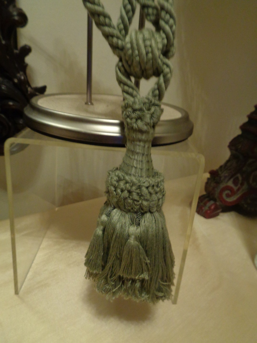 Set of 2 Decorative SAGE GREEN Full Skirt 5 Inch Tassel Tieback - Etsy