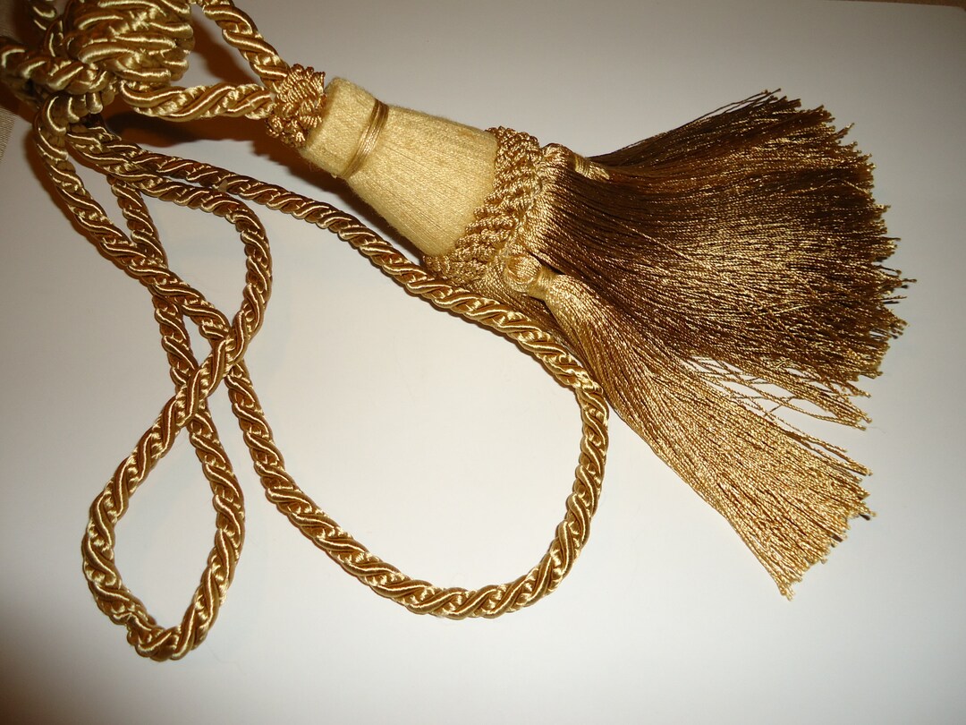 Decorative Antique Gold Tassel Tieback 9 Inch Tassel Elegant European