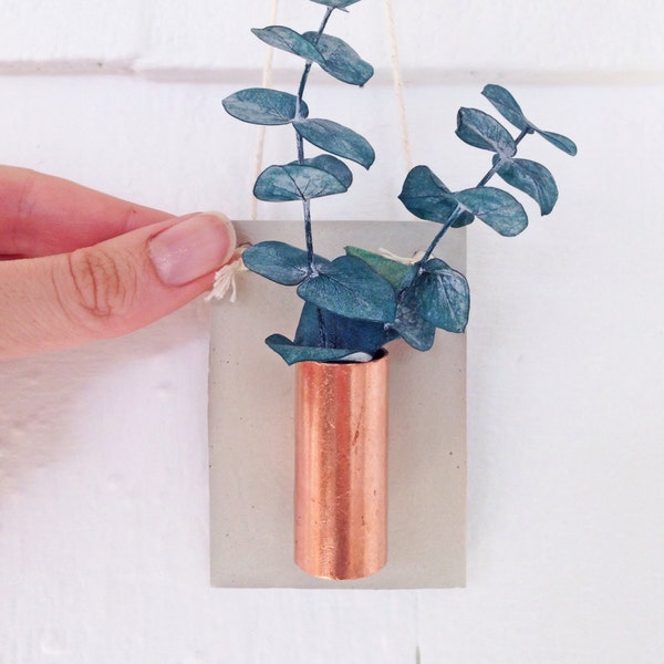 Koper + Cement fabriek houder | Air Plant | Koper Planter | Vaas beton | Hangende Plant houder | Planter | Cadeau voor haar