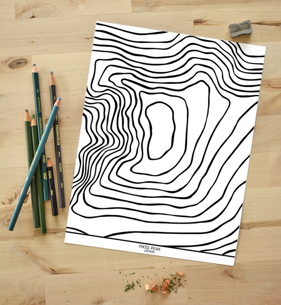 Pikes Peak Coloring Page Digital Download Etsy
