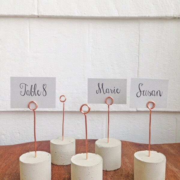 Reserved for Julian | Set of 18 Copper Wire & Cement Place Card Holder