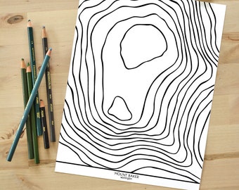 Mount Baker Coloring Page Digital Download