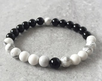 Yin & Yang Bracelet - Healing Gemstones - Mala Meditation Jewelry
