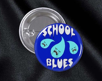 Schule Blues Button Button Original 1 1/4 Zoll