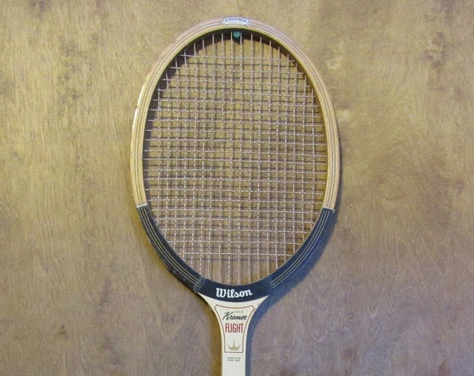 Vintage 1960's Wood Tennis Wilson Jack Kramer Autograph Racquet Racket, Sports Decor, Man-Cave Decorations, Memorbilila Sports