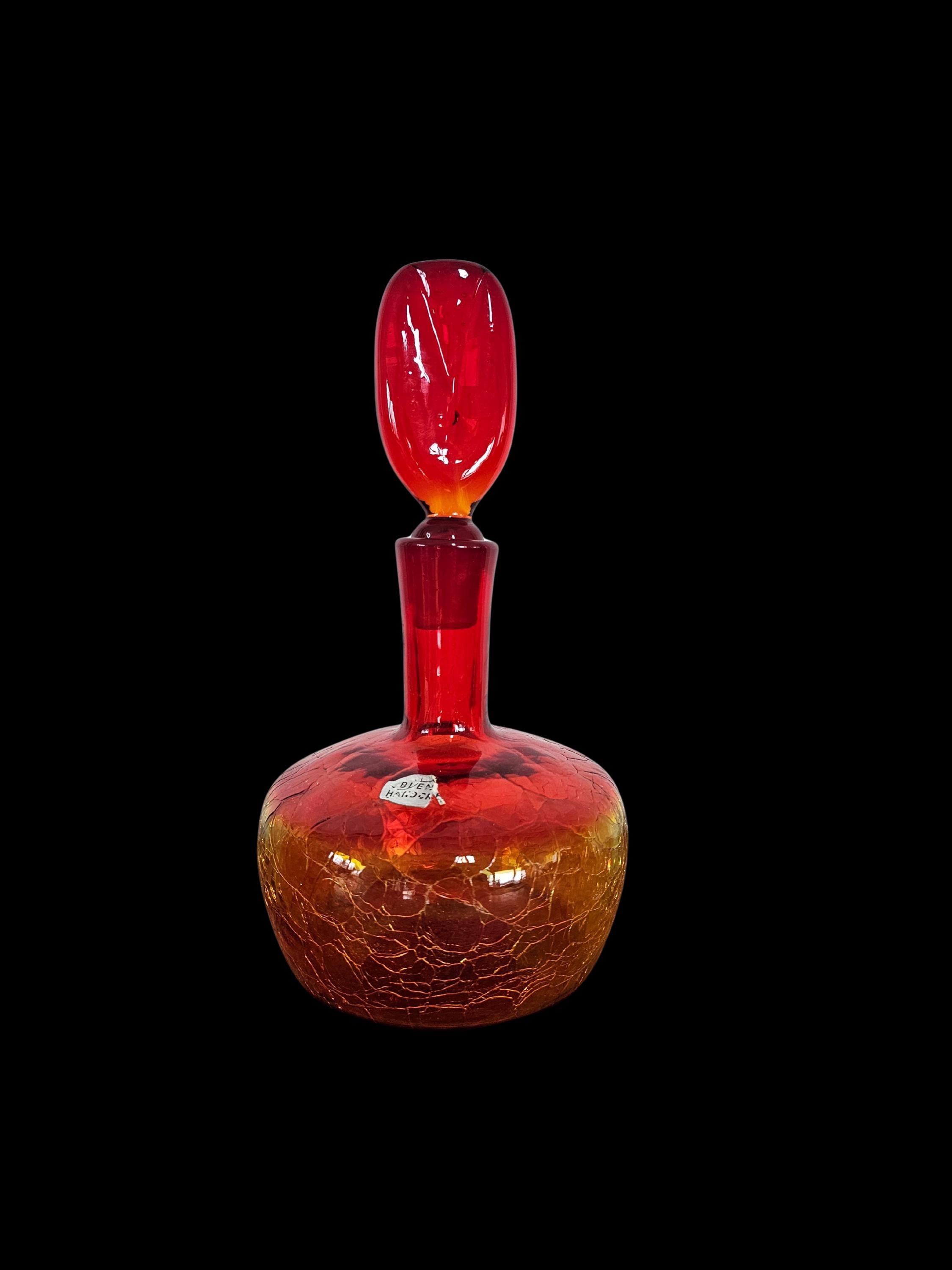 Blenko Art Glass 6944, Joel Myers Decanter, With a Lollipop