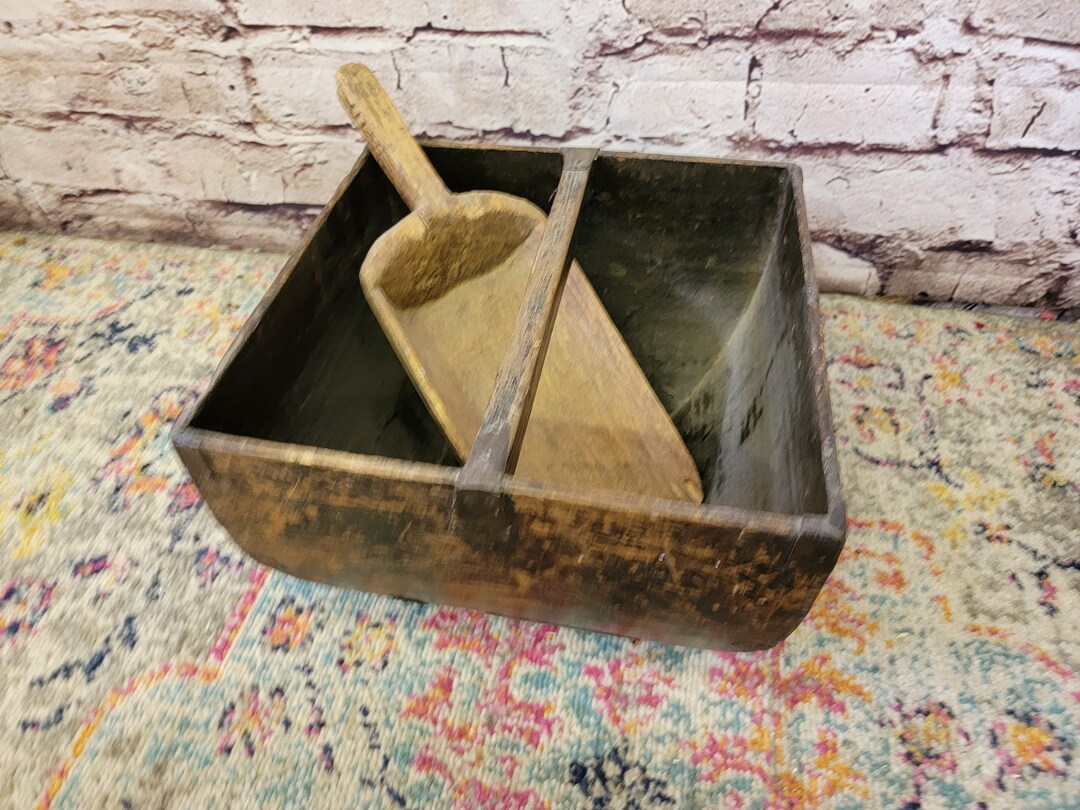 Antique Chinese Wood Rice Basket W Scoop - Etsy