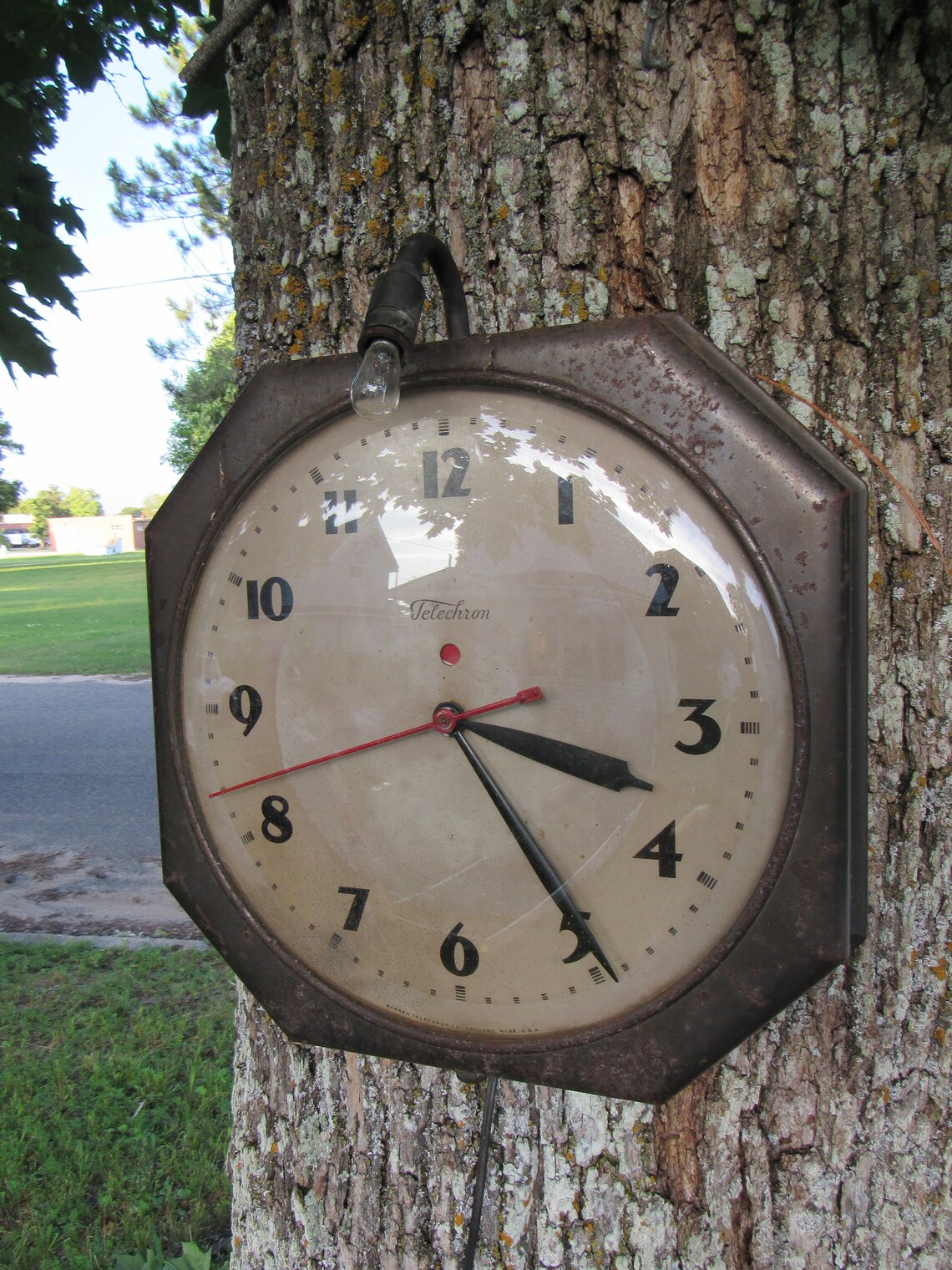 Vintage Telechron Lighted Wall Clock Octagon Clock Etsy
