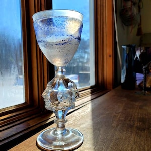 Bertil Vallien Kosta Boda Janus Double Headed Art Glass Vintage Stemware Studio Piece