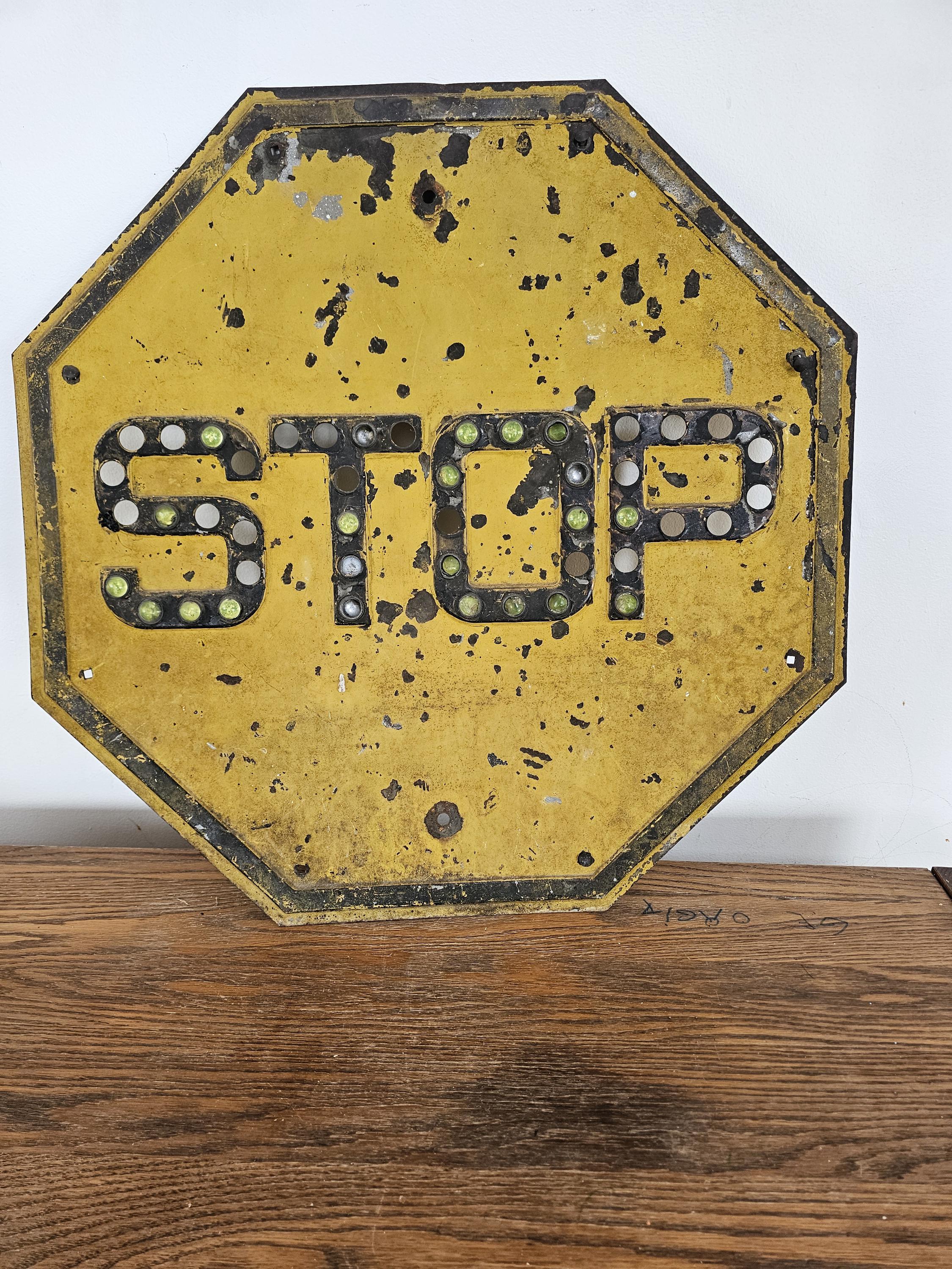 Antique Yellow Stop Sign - Etsy